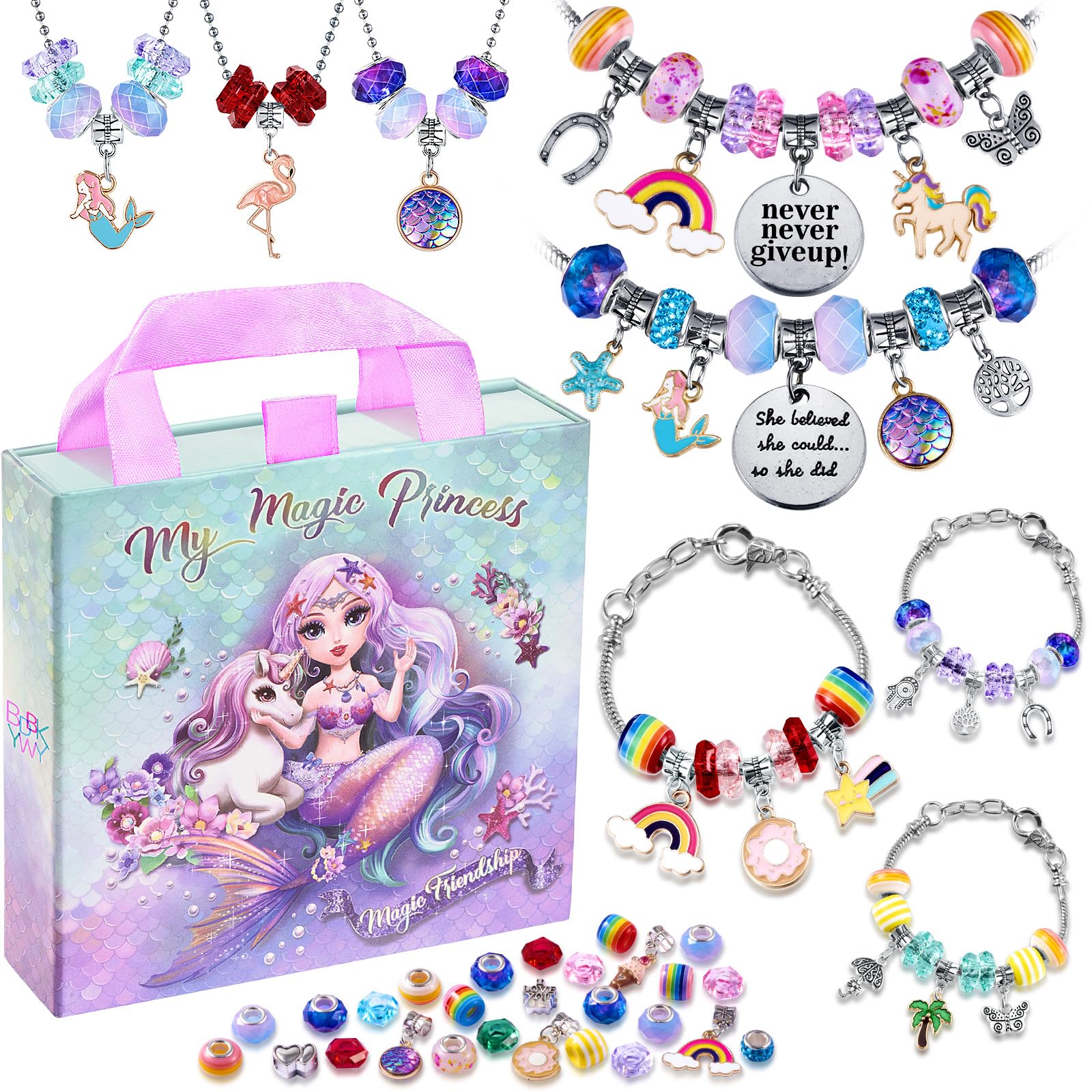 Amazon.com: Charm Bracelet Making Kit & Unicorn/Mermaid Girl Toy